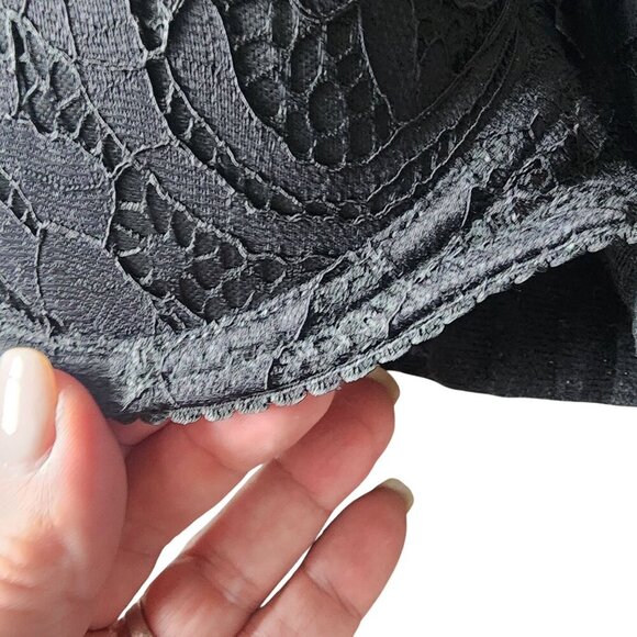 Marilyn Monroe Black Lace Strapless Bra 38C With Adjustable Straps - Picture 4 of 6